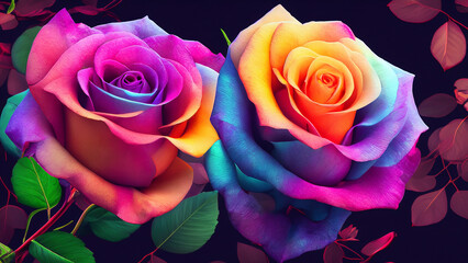 A close up of a pink rose art illustration design