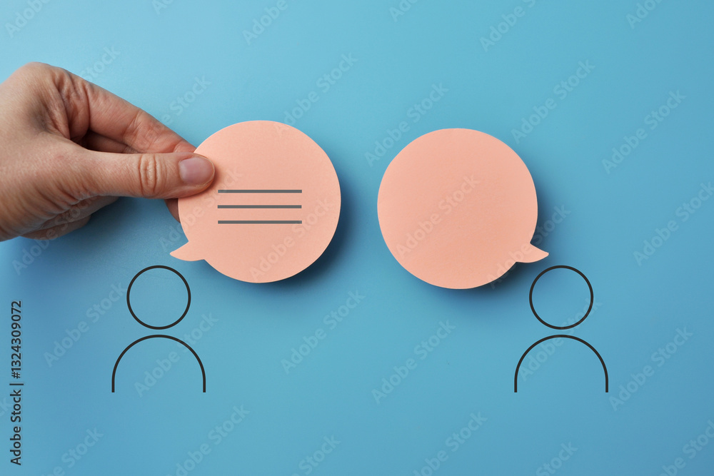 Aufkleber a dialogue between two people. questions and answers in the conversation