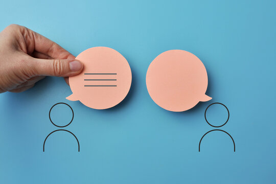 A dialogue between two people. Questions and answers in the conversation
