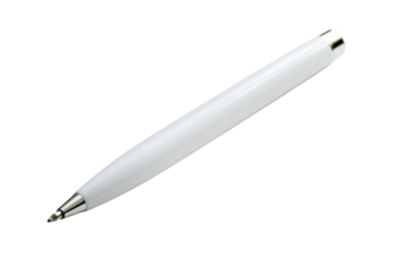 A sleek white pen on a smooth surface, ready to spark creativity in the workspace isolated on transparent background
