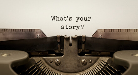What's Your Story? Vintage Typewriter & Timeless Tale - Unleash Creativity & Share Your Narrative Now!