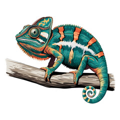 Obraz premium chameleon on a white background