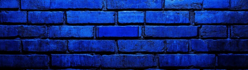 Eerie Phantom Blue Rustic Brick Wall Texture Banner for Adobe Stock