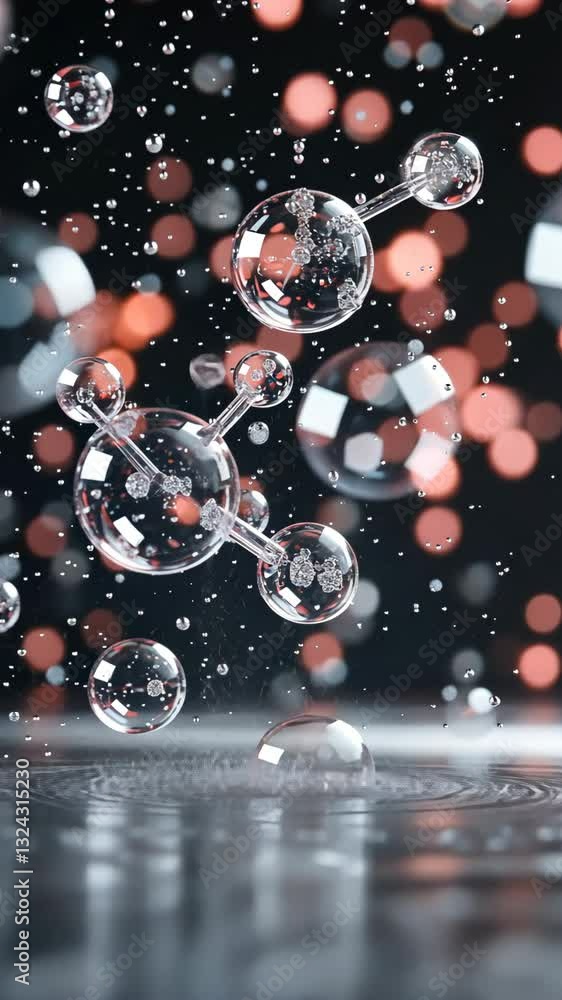Poster the enchanting sight of water droplets captures the light, creating a mesmerizing array of bubbles a
