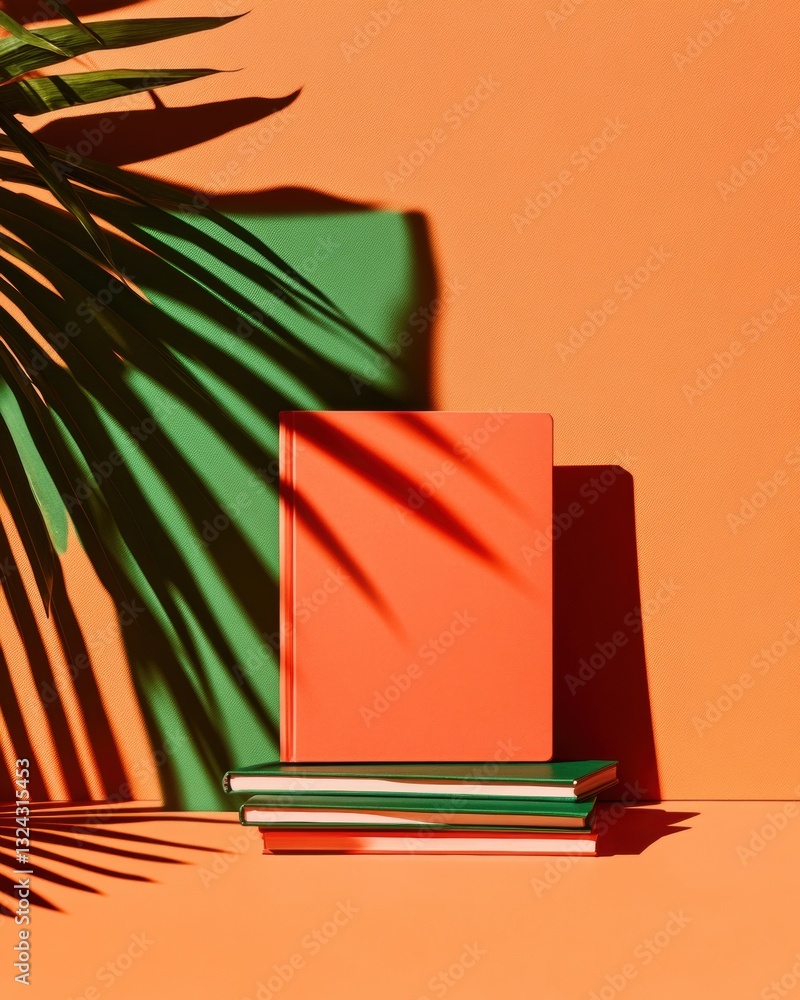 Poster minimalist study sanctuary tropical aesthetic productivity styling with bold color-block learning es