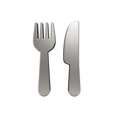 Sleek Metallic Silverware Set Isolated on Transparent Background Design