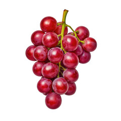 Fototapeta premium Fresh Red Grapes isolated on white or transparent background, png clipart, design element
