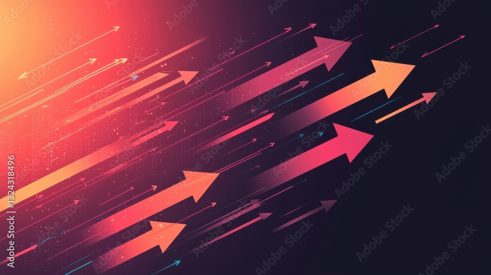 Aufkleber dynamic arrows in vibrant colors symbolize growth and progress, creating energetic visual impact. th
