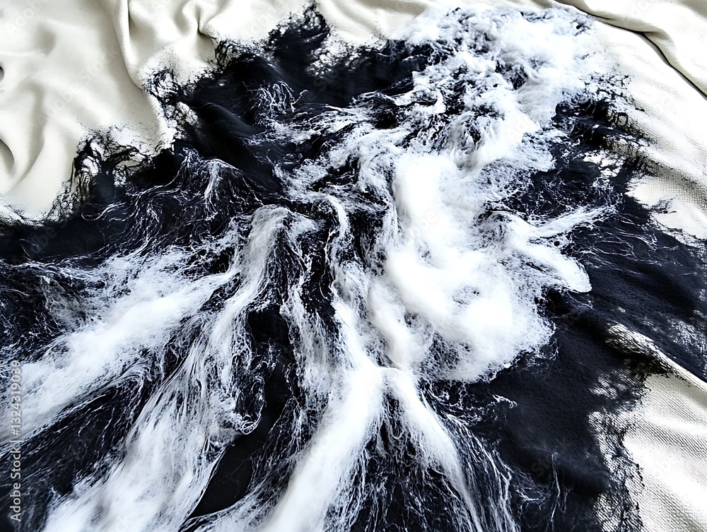 Poster abstract monochrome fabric swirls create an ethereal visual texture