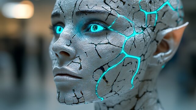 Cyberpunk woman portrait studio