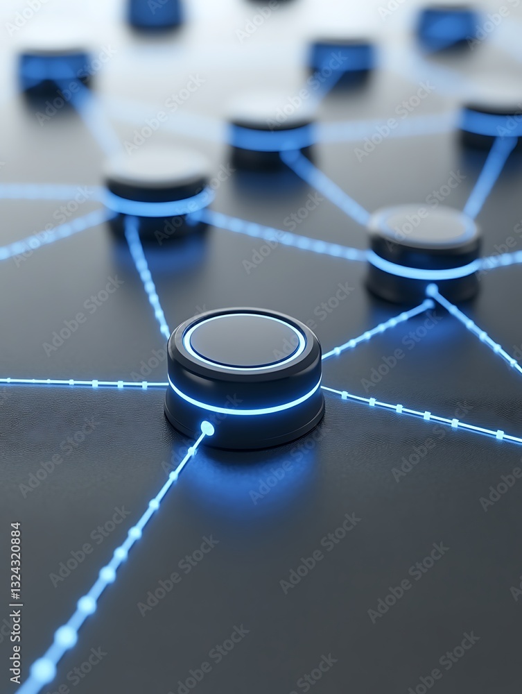 Poster futuristic network concept, abstract connection technology architecture