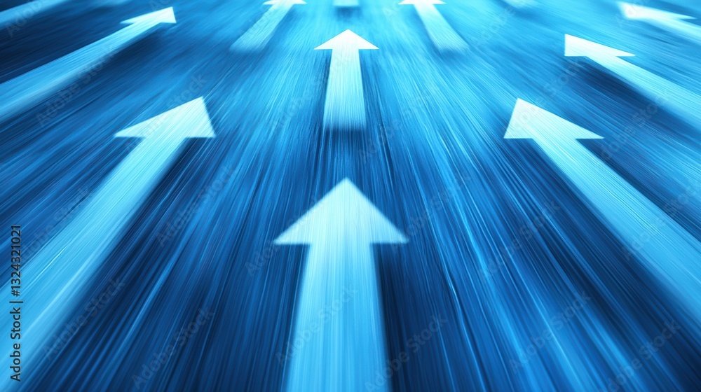 Aufkleber dynamic blue arrows symbolize progress and direction, creating sense of movement and energy. this vi