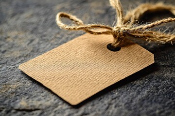 A kraft price tag with a string on a vintage boutique item