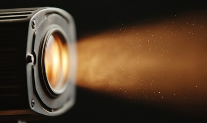 Nostalgic Cinematic Tech Vintage Film Projector Lens Illuminating Retro Storytelling - Analog Memory Preservation in Digital Content Era
