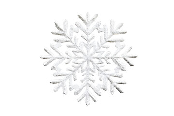 White paper cut snowflake winter decoration isolated on Transparent Background