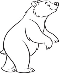 Obraz premium Line art coloring pages for kids for brain development. Bear outline vector illustration and ready for print.