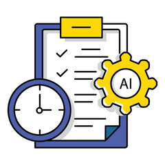 Office Agenda and Ai Business Planning Vector Icon Design