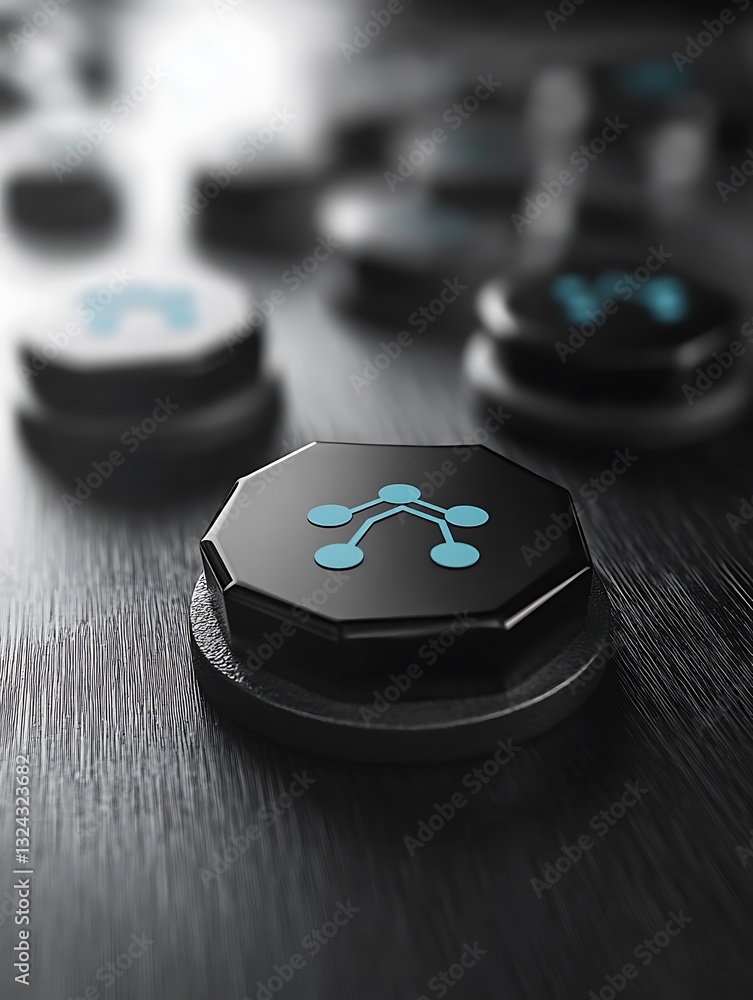Poster network button concept for digital interface and advanced technologies