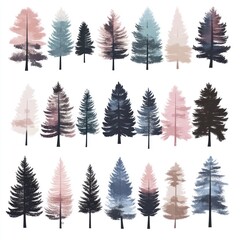 Obraz premium Watercolor Forest Trees