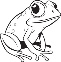 Fototapeta premium Line art coloring pages for kids for brain development. Frog outline vector illustration and ready for print.