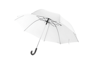 A translucent umbrella resting gracefully on a smooth surface in soft natural light isolated on transparent background