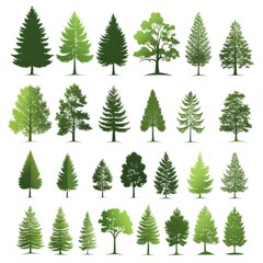 Fototapeta premium Green Tree Silhouettes