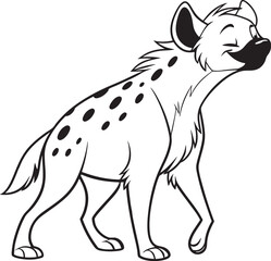 Line art coloring pages for kids for brain development. Hyena outline vector illustration and ready for print.