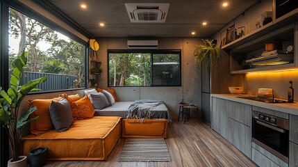 Tiny container house construction step-by-step transformation of a shipping container into a stylish living space.