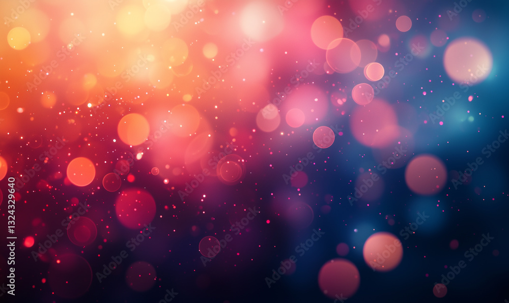 Poster vibrant bokeh background with colorful lights and soft focus, creating an abstract, dreamy atmospher