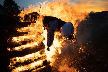 Burning of the wiches. Czech tradition on 30th of April.