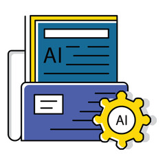 Office Document Ai Automation Folder Vector Icon Design