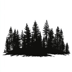 Silhouetted Pine Forest