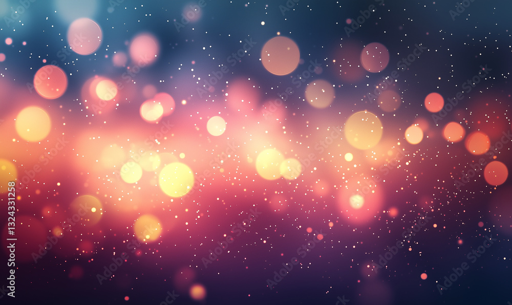 Poster vibrant bokeh lights create a dreamy, abstract background with soft colors and sparkles.