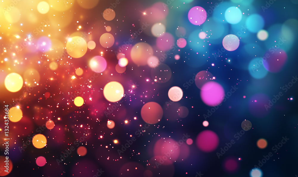 Poster glowing bokeh background for business presentations graphic design launch advertise with effects and