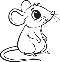Line art coloring pages for kids for brain development. Rat outline vector illustration and ready for print.