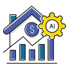 Stock Market Ai Automation Investment Growth Vector Icon Design