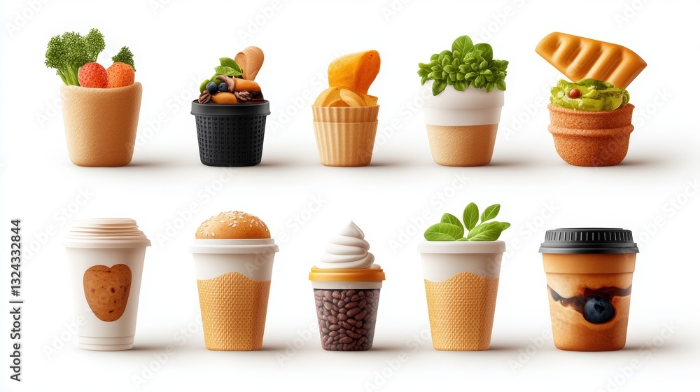 Poster vibrant display of various types of food showcasing colors and textures for a captivating culinary e