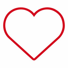 red heart on white background