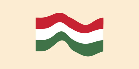 Flag of Hungary. Hungarian national symbol in official colors. Template icon. Abstract vector background.