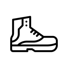 hiking boot line icon