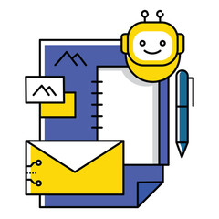 Visual Brand Identity Ai Chatbot Vector Icon design