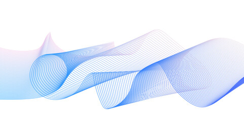 Abstract gradient blue wave stripe blend Technology minimal wavy pattern, stylish line and web background. vector design speed lines on transparent ribbon isolated Undulate Wave Swirl, background.	