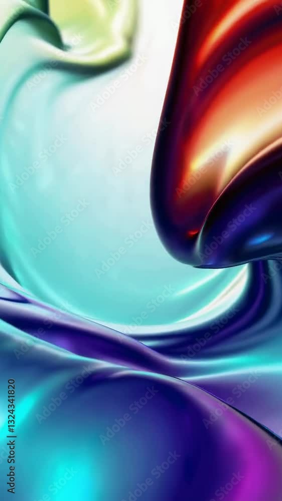 Poster vibrant colorful liquid swirls in motion displaying dynamic abstract patterns