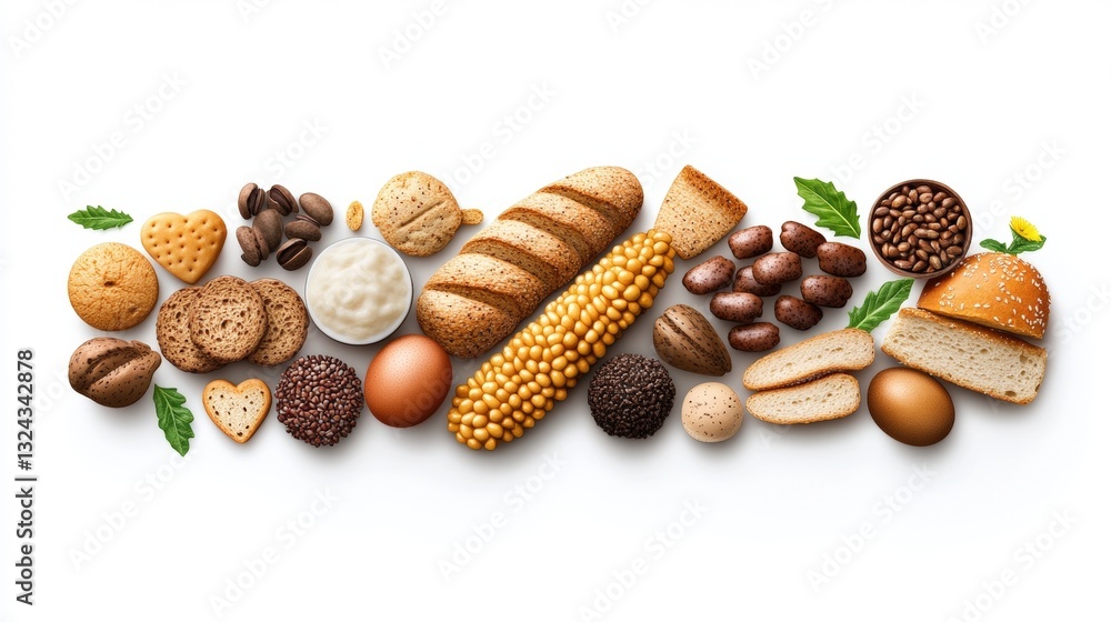 Aufkleber an assortment of different types of bread displayed together on a surface showcasing variety and tex