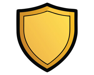 Golden Shield Icon - Security and Protection Symbol