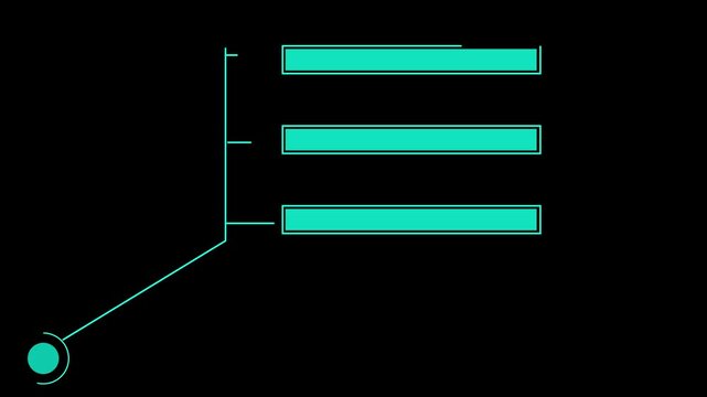 Callous rectangle HUD elements animation - Futuristic white callout text on black background