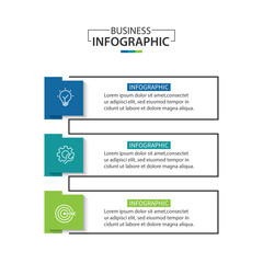 Fototapeta premium Business infographic template. 3 Step timeline journey. Process diagram, Infographic elements vector illustration