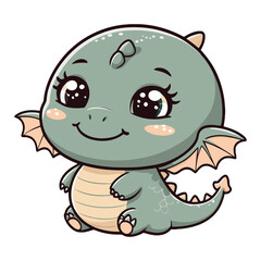 Fototapeta premium Sweet Round Baby Dragon