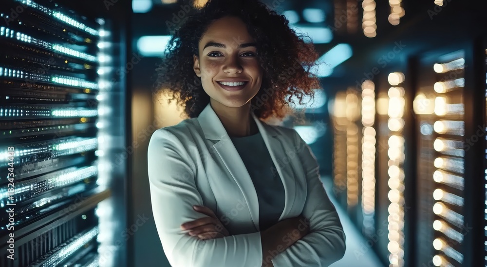 Poster a skilled it professional efficiently managing operations in a vast server farm.