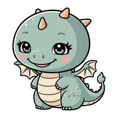 Obraz premium Charming Tiny Happy Dragon